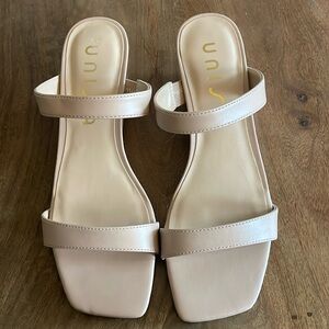 Beige wedge sandals